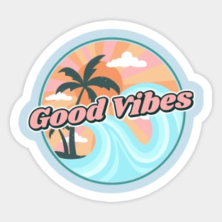 Good vibes 70s retro beach Sticker